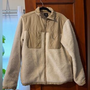 H&M Beige and Cream Sherpa Jacket